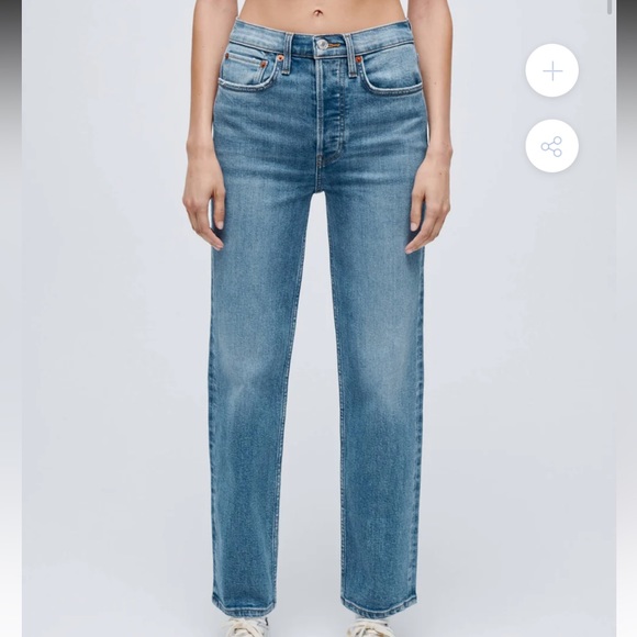 Re/Done Denim - RE/DONE Comfort Stretch High Rise Stove Pipe Jeans